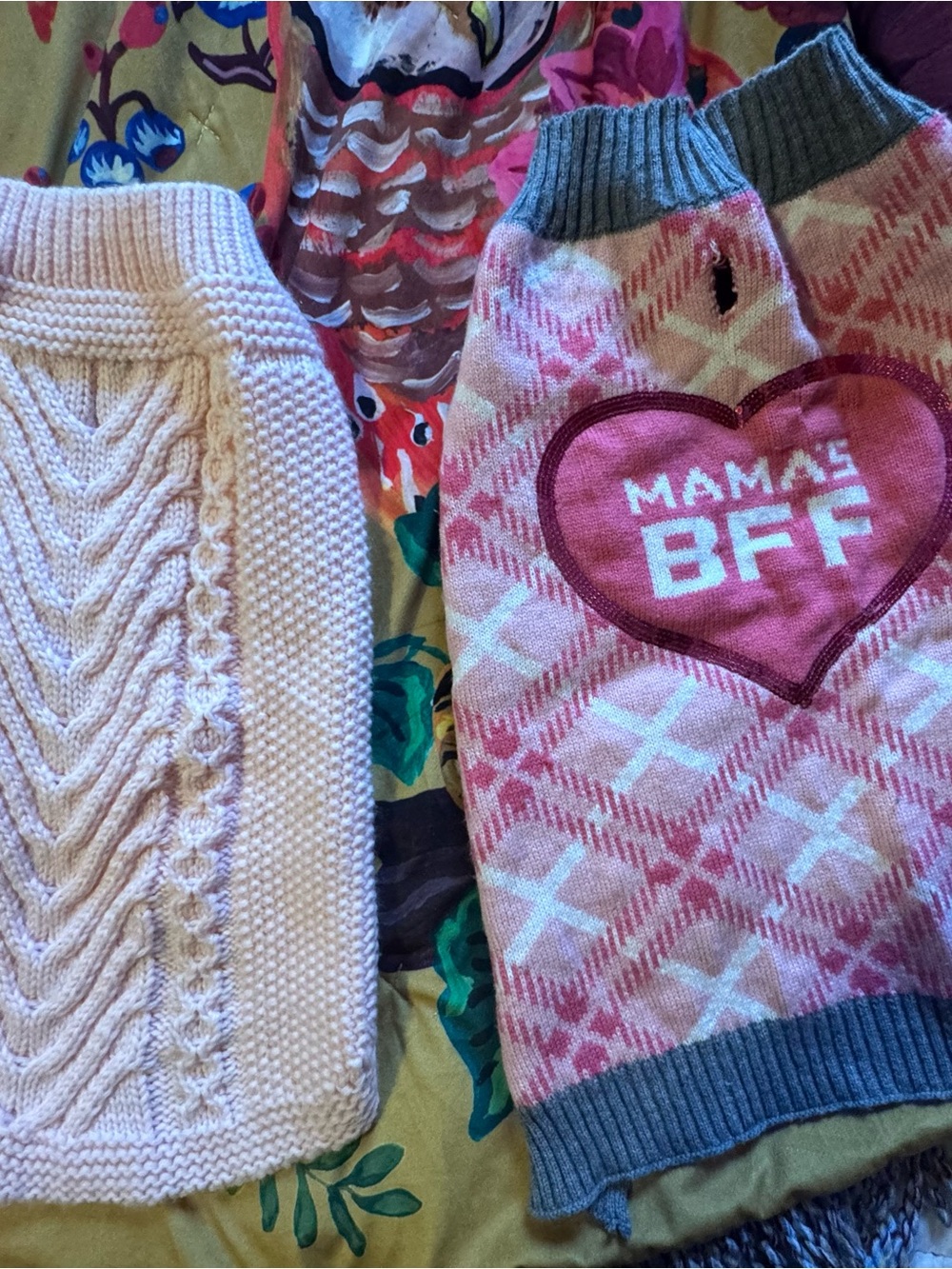 Nautica Pink Knit Pet Sweater and pink Mamas BFF Sweater sold as pair! Fit 65lb